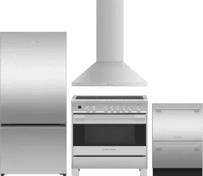 4 Piece Package Includes Refrigerator, Range, Hood And Dishwasher